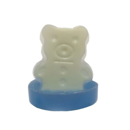 Veilleuse phosphorescente en forme d'ourson avec un socle bleu
