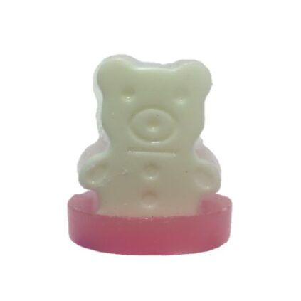 Veilleuse phosphorescente en forme d'ourson avec un socle rose