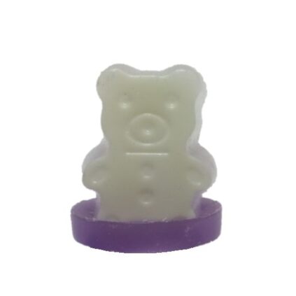 Veilleuse phosphorescente en forme d'ourson avec un socle violet