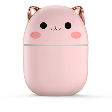 Humidificateur en forme de chat de couleur saumon