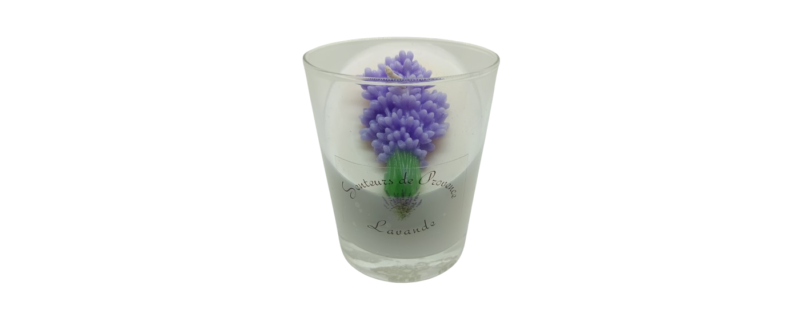 Bougie blanche avec lavande parfumée